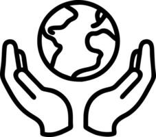Close up of hands holding the earth on to green background protecting nature and saving Earth for environmental conservation on World Earth Day vector