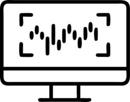 Close up computer monitor displaying dynamic stock market graphs financial data analysis screen vector