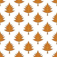 Classic autumn trees seamless tile pattern with maple and pine trees for timeless fall decor Set 2 vector