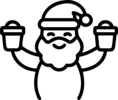 Cheerful Santa Claus holding coffee cups blending holiday spirit with everyday joy perfect for festive marketing and seasonal promotions Set 4 vector