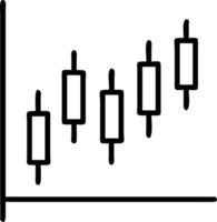 Candle stick graph chart for stock market investment and trading with bullish trend points designed on to white background in illustration vector