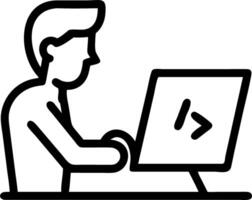 Busy professional businessman company employee young Latin male software developer typing on computer using laptop to search web working at office workplace desk vector