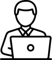 Businessman using laptop computer for online learning and internet lessons to learning education concept vector