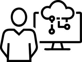 Businessman using computer Edge computing modern IT technology virtual screen concept vector