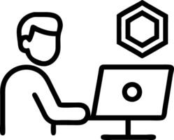 Businessman using computer for NFT non fungible token crypto art blockchain technology concept Set 2 vector