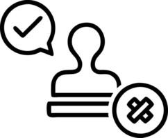 Businessman stamps documents for approval or rejection fosters clarity ensures proper project scope reliability brand compliance minimal errors space left vector