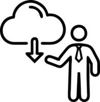 businessman showing virtual glowing cloud computing download loading data information upload system network application data transfer technology data transformation concept concept Set 15 vector