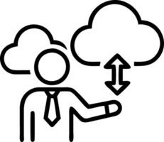 businessman showing virtual glowing cloud computing download loading data information upload system network application data transfer technology data transformation concept concept Set 10 vector