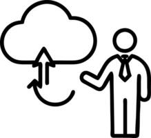 businessman showing virtual glowing cloud computing download loading data information upload system network application data transfer technology data transformation concept concept Set 6 vector