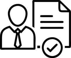 Businessman tick correct sign mark document approve project acceptance quality assurance vector