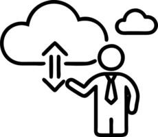 businessman showing virtual glowing cloud computing download loading data information upload system network application data transfer technology data transformation concept concept Set 7 vector