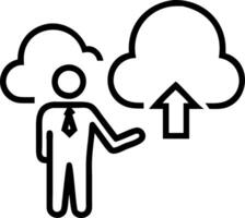businessman showing virtual glowing cloud computing download loading data information upload system network application data transfer technology data transformation concept concept vector