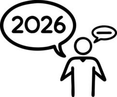 Businessman planning strategy marketing and finance goals for 2026 aiming for business growth with technology AI and environmental care aligning with New Year resolutions and digit Set 3 vector
