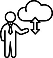 businessman showing virtual glowing cloud computing download loading data information upload system network application data transfer technology data transformation concept concept Set 5 vector