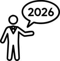 Businessman planning strategy marketing and finance goals for 2026 aiming for business growth with technology AI and environmental care aligning with New Year resolutions and digit vector