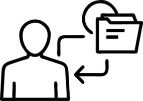 Businessman managing documents on computer with online documentation database digital file storage systemsoftware record keeping database technology file access document sharing to Set 5 vector