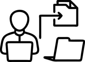 Businessman managing documents on computer with online documentation database digital file storage systemsoftware record keeping database technology file access document sharing to Set 6 vector