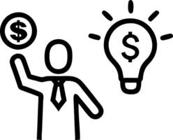 Businessman holds bright lightbulb and shining dollar sign revealing creative thinking merges finance strategy to enhance revenue encourages synergy based problem solving concept a vector