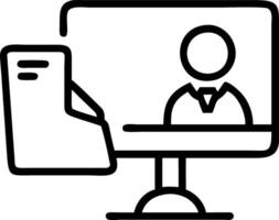 Businessman conducting webinar on computer for online education internet based to learning and online courses Set 2 vector