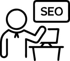 Businessman analyzing SEO search engine optimization marketing rankings website traffic on computer internet business technology concept Set 2 vector
