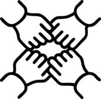 Business teamwork join hands together emphasizing unity and collective effort in to collaborative business environment Set 2 vector