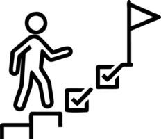 business success goal achievement steps businessman drawing checkmarks virtual staircase steps achieving goals ending red flag success marker planning progress goal setting concept Set 4 vector