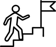 business success goal achievement steps businessman drawing checkmarks virtual staircase steps achieving goals ending red flag success marker planning progress goal setting concept Set 2 vector