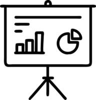 Business plan presentation featuring projector and charts illustrating company vision in professional and clear graphic design Set 6 vector