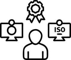 business people working computers smartphones symbol top service ISO Certification Document Management System Quality assurance Set 4 vector