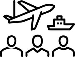 Business executives and engineers visiting industrial plants and warehouses focusing on international shipping businesses import and export via airplanes and ships Set 2 vector