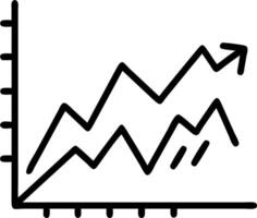 Business digital graph chart in stock trading market illustrating growth investment with vector