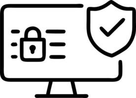 Busines using to computer select the icon security on the virtual display to Data protection Cyber Security Privacy Business Internet and Networking Technology concept vector