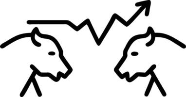 Bull versus bear in suits facing each other trading on stock market Bullish vs bearish trend Set 4 vector