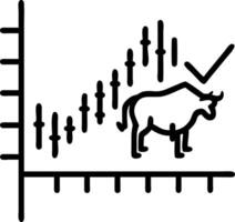 Bull market trading with uptrend candlestick graph on green background rising prices enhanced by technology vector