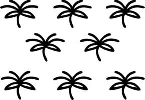Botanical garden palm leaf seamless tile pattern with various palm species in natural greens on to white background perfect for serene spaces Set 7 vector