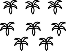 Botanical garden palm leaf seamless tile pattern with various palm species in natural greens on to white background perfect for serene spaces Set 4 vector