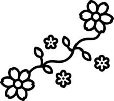 Bohemian cherry blossom seamless tile pattern with vibrant pink blossoms and intricate vine details on white background ideal for eclectic spaces Edition vector