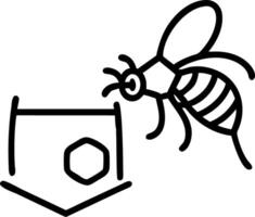 Bee inspecting hive frame watercolor illustration perfect for nursery art hand drawn style on white background Set 2 vector