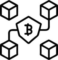 Blockchain technology represented by low poly polygonal design with encrypted block chain securing cryptocurrencies and Bitcoin for online transactions on virtual screens concept a vector