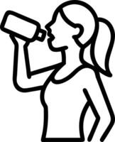 Beautiful woman standing drinking water from the bottle in the morning representing hydration health and active lifestyle Set 2 vector
