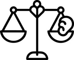 Balance scale with heart and brain representing the balance between emotional and logical decision making vector