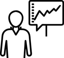 Back view standing businessman looking stock market graph white background vector