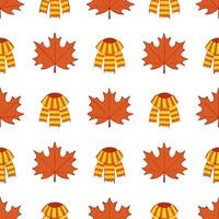 Autumn warmth seamless tile pattern with cozy blankets and golden maple leaves for inviting home decor Set 18 vector