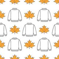 Autumn warmth seamless tile pattern with cozy blankets and golden maple leaves for inviting home decor Set 8 vector