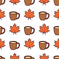 Autumn warmth seamless tile pattern with cozy blankets and golden maple leaves for inviting home decor Set 15 vector