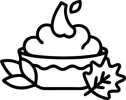 Autumn pumpkin pie with whipped cream on to dark background surrounded by fall leaves and cinnamon sticks Set 6 vector