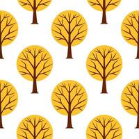 Autumn trees seamless tile pattern with vibrant maple and oak leaves for warm home decor Set 4 vector