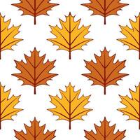Autumn trees seamless tile pattern with vibrant maple and oak leaves for warm home decor Set 5 vector