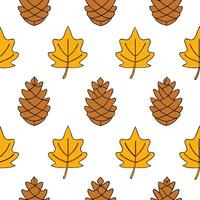 Autumn forest seamless tile pattern with towering trees and colorful foliage for woodland themed spaces vector