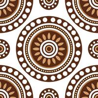 Australian Aboriginal patterns and dot art seamless tile pattern with earthy tones and traditional motifs for cultural decor vector